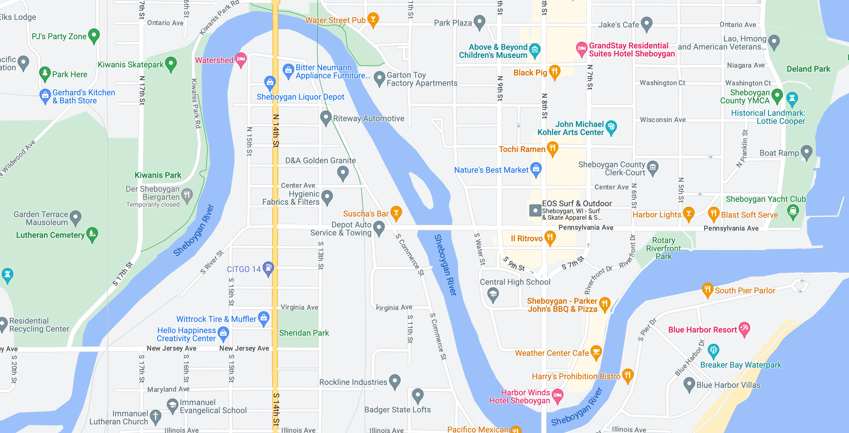 Map of river stops